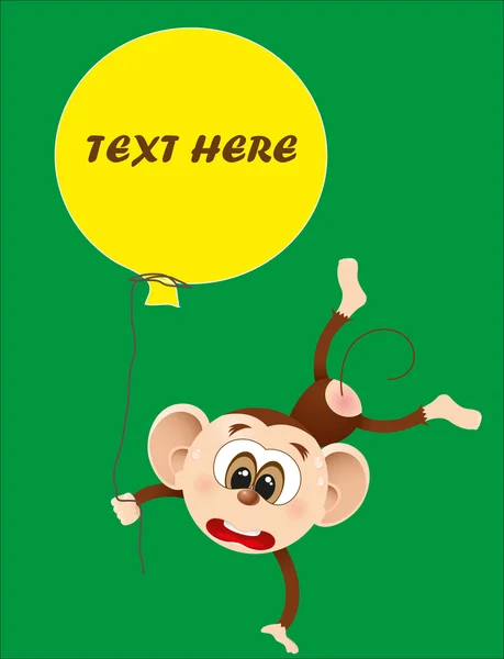 Cute happy birthday monkey. vector illustration — Stock Vector