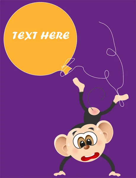 Cute happy birthday monkey. vector illustration — Stock Vector