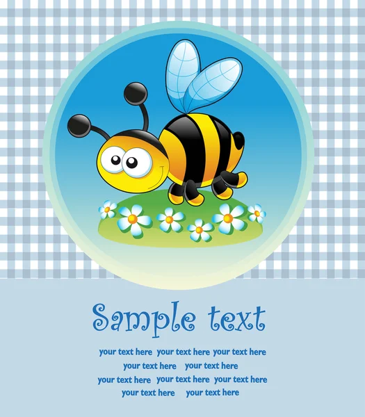 Tarjeta de bebé. Linda abeja. Vector — Vector de stock