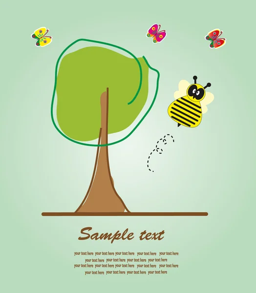 Bonito árbol. ilustración vectorial — Vector de stock