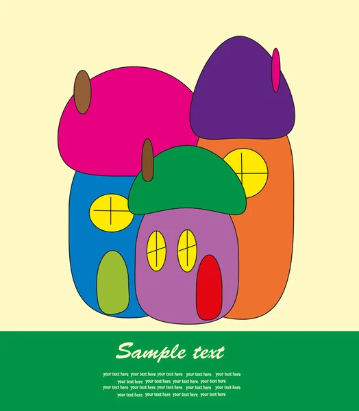 Toy house - children's card. vector illustration — Stock Vector
