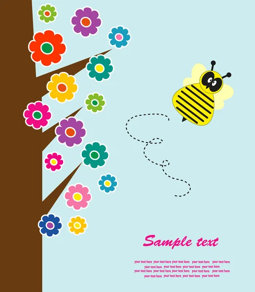 Baum mit Blumen. Vektorillustration — Stockvektor