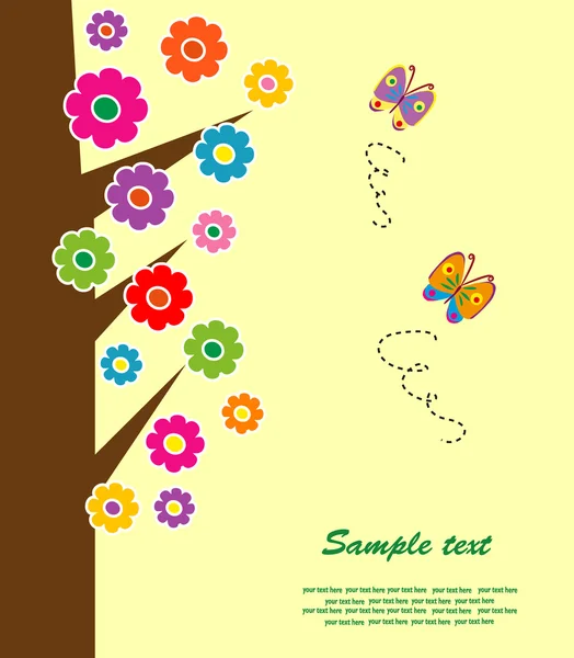 Fa, virág. vektoros illusztráció — Stock Vector