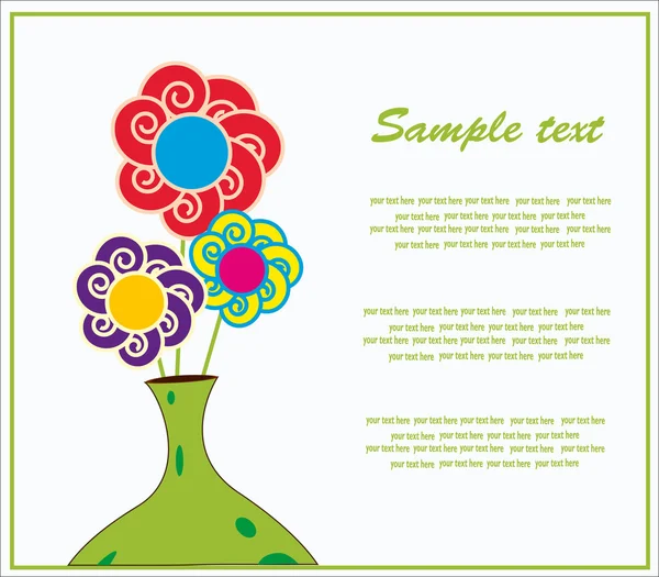 Bonita tarjeta floral. ilustración vectorial — Vector de stock