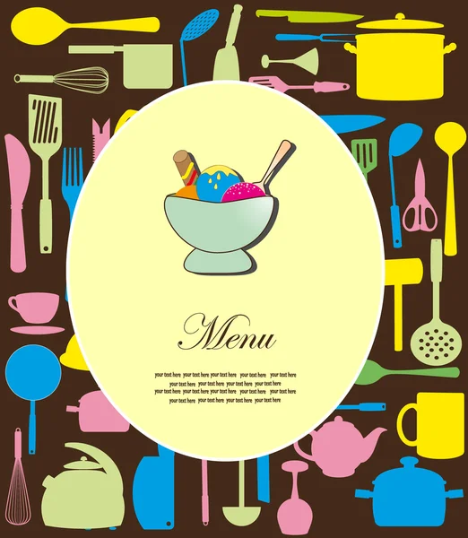 Tarjeta de menú. ilustración vectorial — Vector de stock
