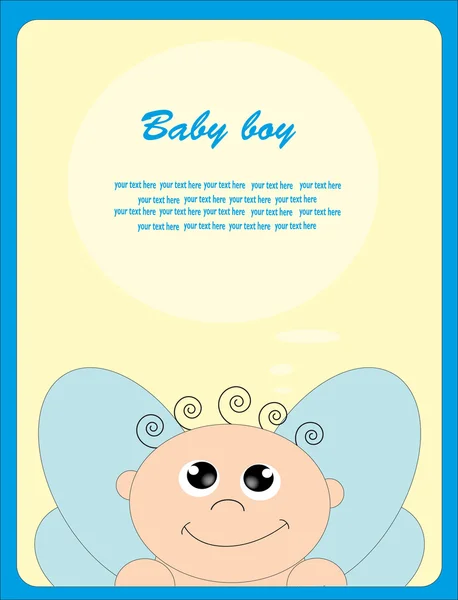 Schattige baby kaart met een engel. vectorillustratie — Stockvector