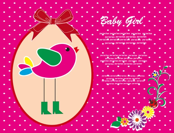 Bonita tarjeta de bebé. ilustración vectorial — Vector de stock
