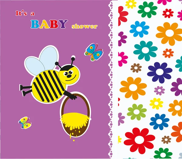 Festa per bambini con un'ape carina. illustrazione vettoriale — Vettoriale Stock