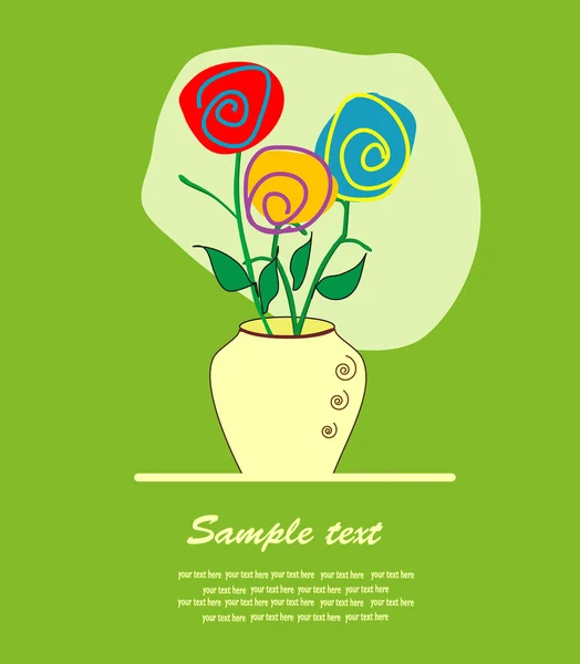 Flowers - Card. vector illustration — Stock Vector