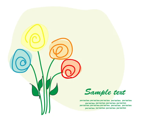 Bloemen - kaart. vectorillustratie — Stockvector