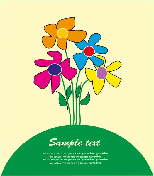 Briefkaart - bloemen. vectorillustratie — Stockvector