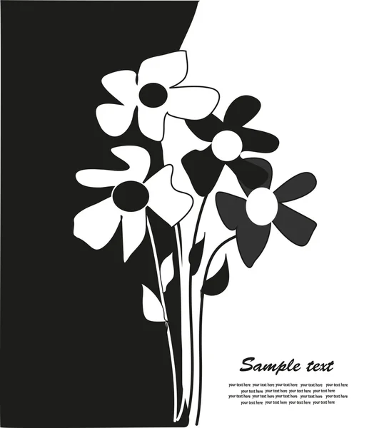Briefkaart - bloemen. vectorillustratie — Stockvector