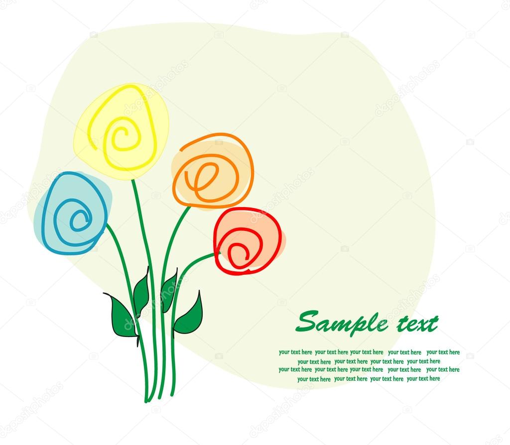 flowers - Card. vector illustration