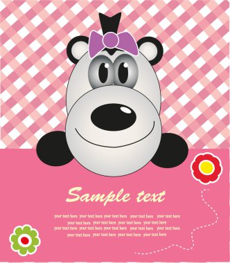 hayvan ile kartı. vektör çizim