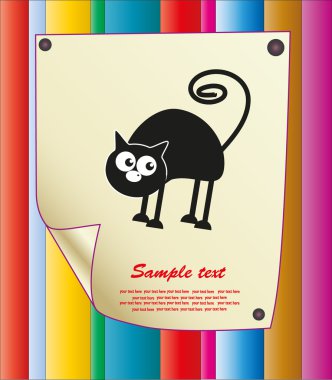 Kara kedi. vektör çizim