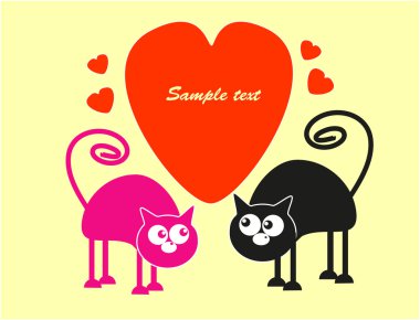 Kara kedi. vektör çizim