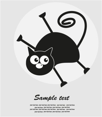 Kara kedi. vektör çizim