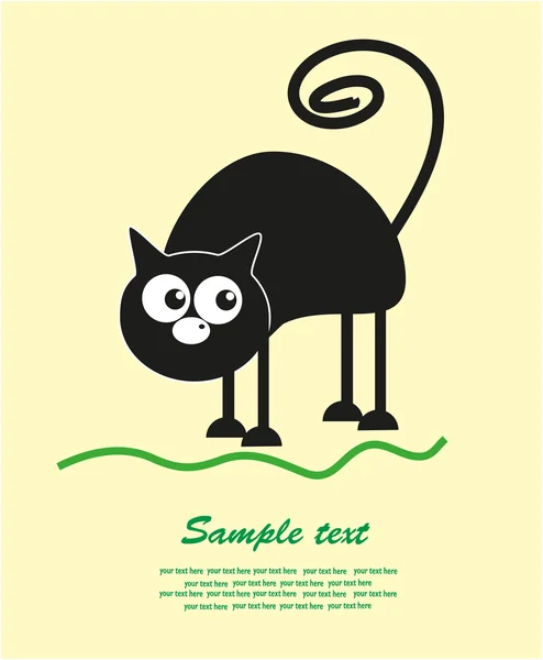 Black cat. vector illustration — Stock Vector