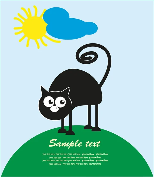 Μαύρη γάτα. εικονογράφηση φορέας — Διανυσματικό Αρχείο