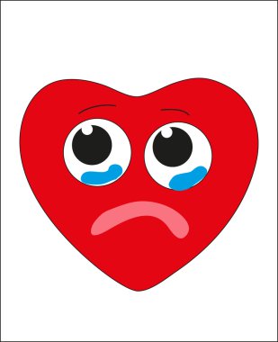 Sevgililer günü. Smiley - kırmızı bir kalp. vektör.