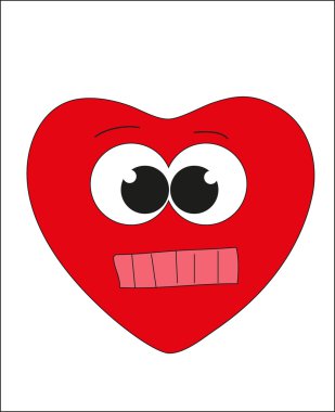 Sevgililer günü. Smiley - kırmızı bir kalp. vektör.