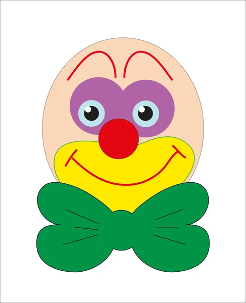 Faccia da clown. Sorridente. Vettore . — Vettoriale Stock