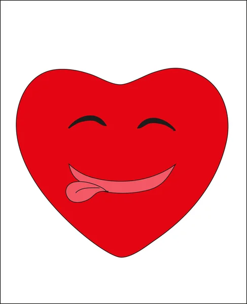 San Valentino. Sorriso - cuore rosso. Vettore . — Vettoriale Stock