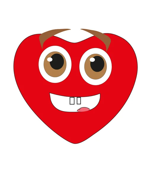 Sevgililer günü. Smiley - kırmızı bir kalp. vektör. — Stok Vektör