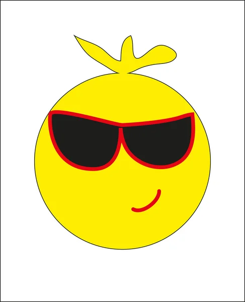 Sonriente amarillo redondo. vector — Archivo Imágenes Vectoriales