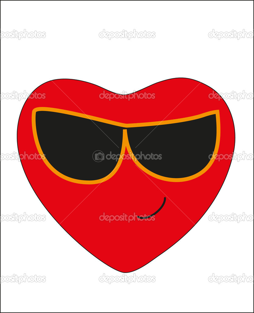 Valentine's Day. Smiley - red heart. Vector.