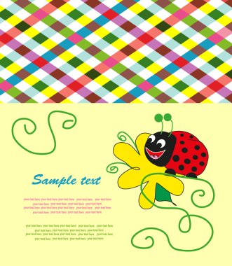 Çiçekli Kırmızı beetle. vektör.