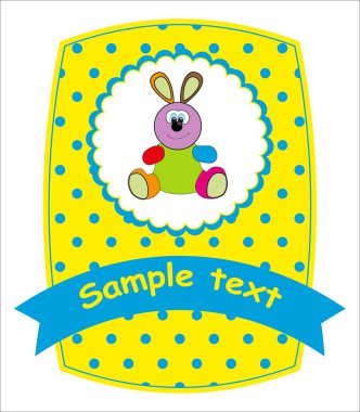 kartpostal - bunny. vektör çizim.