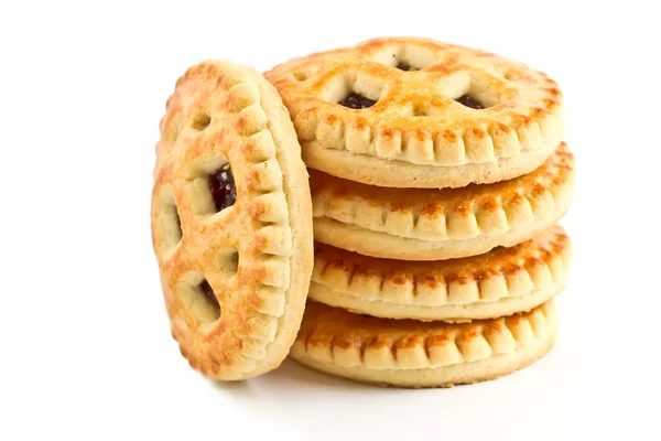 Vijf mollige cookies met jam — Stockfoto