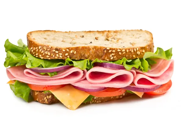 Бутерброд з шинкою, сиром та помідорами Стокова Картинка