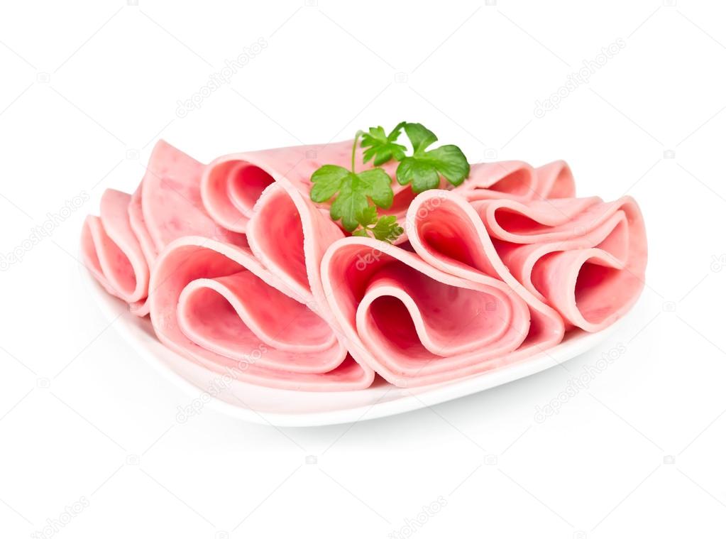 Pieces of sliced ham
