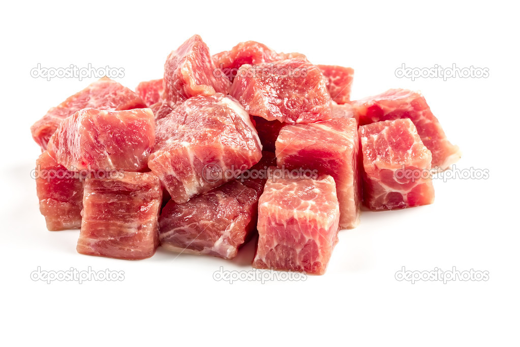 slices of raw beef