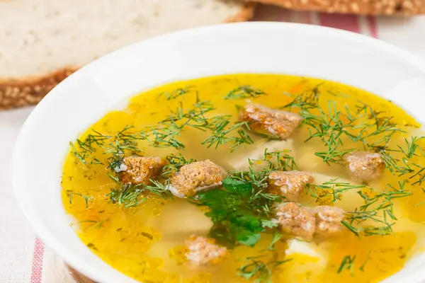 Pea soup with herbs — Stock Photo, Image