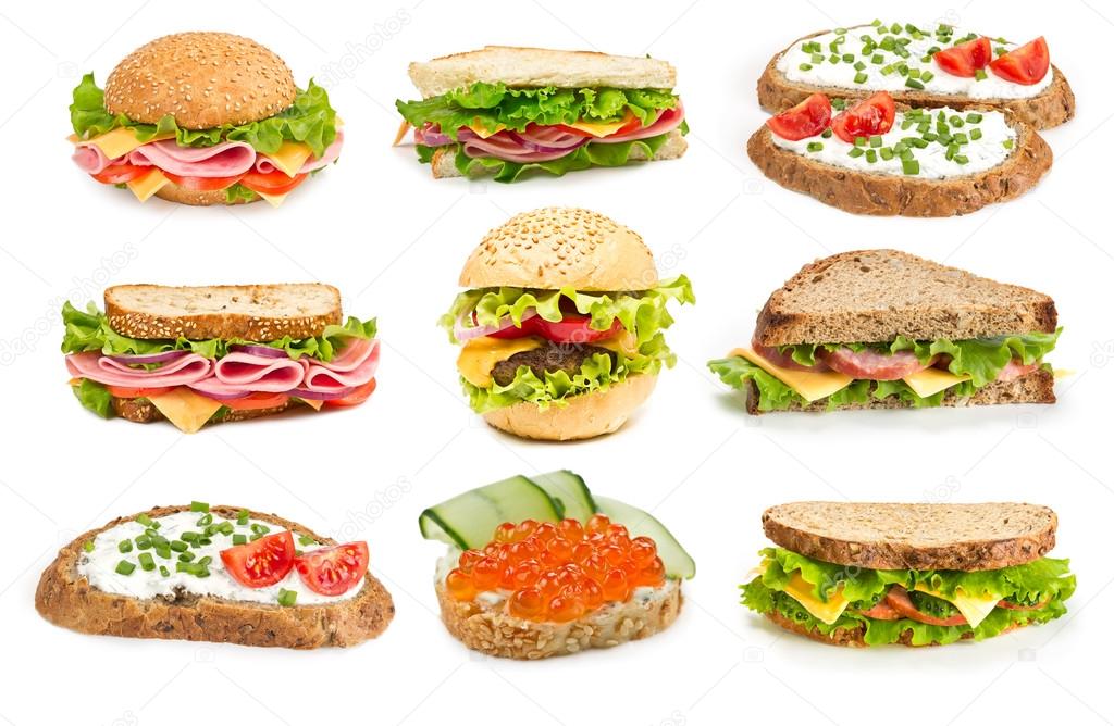 Collage of sandwiches