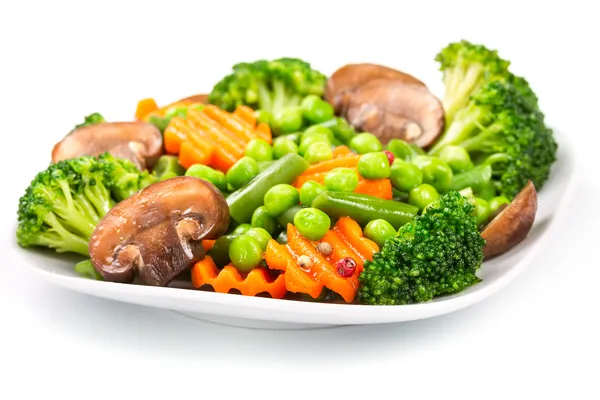 盘子里的混合蔬菜 — 图库照片
