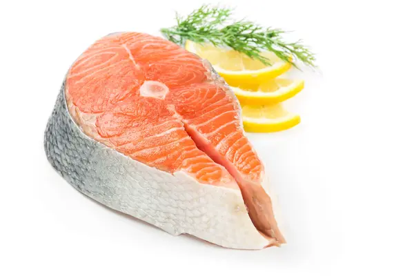 Filete de salmón con limón — Foto de Stock