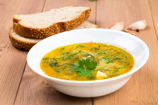 Pea soup with herbs — Stock Photo, Image