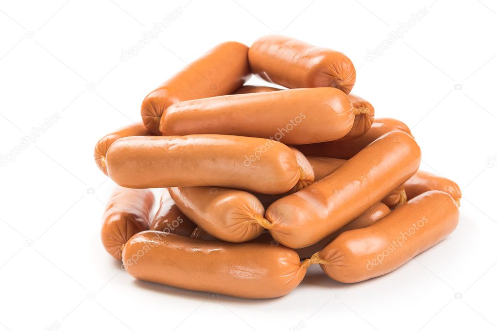 Raw sausage isolated on white