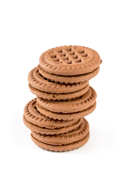 Biscoitos de chocolate forma redonda — Fotografia de Stock