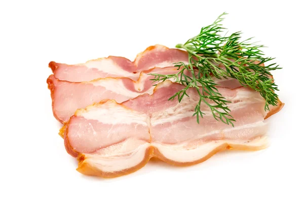 Bacon with dill and pepper — Stock Photo, Image