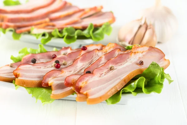 Bacon with dill and pepper — Stock Photo, Image