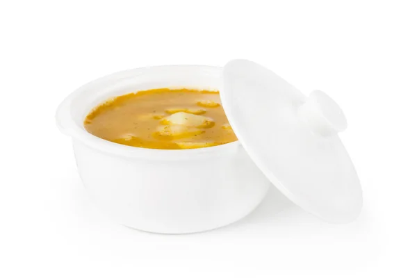 Erwten soep in een terrine met cover — Stockfoto