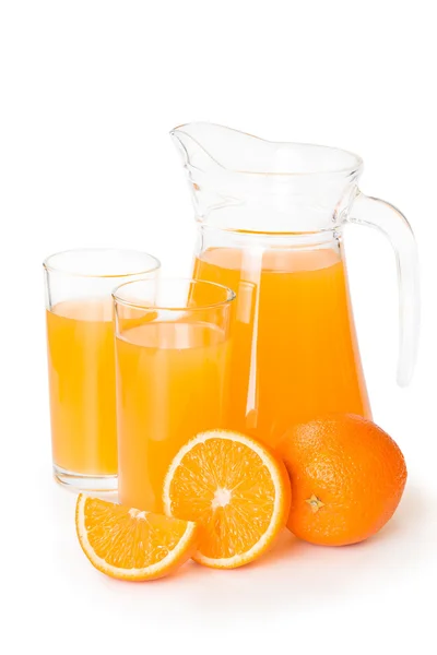 Апельсиновий сік у скляній банку — стокове фото