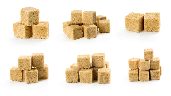 Set of cane sugar cubes — Stock Photo, Image