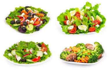 taze sebze salatası kümesi