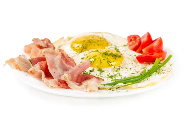 Fried eggs on a plate — Stock Photo, Image
